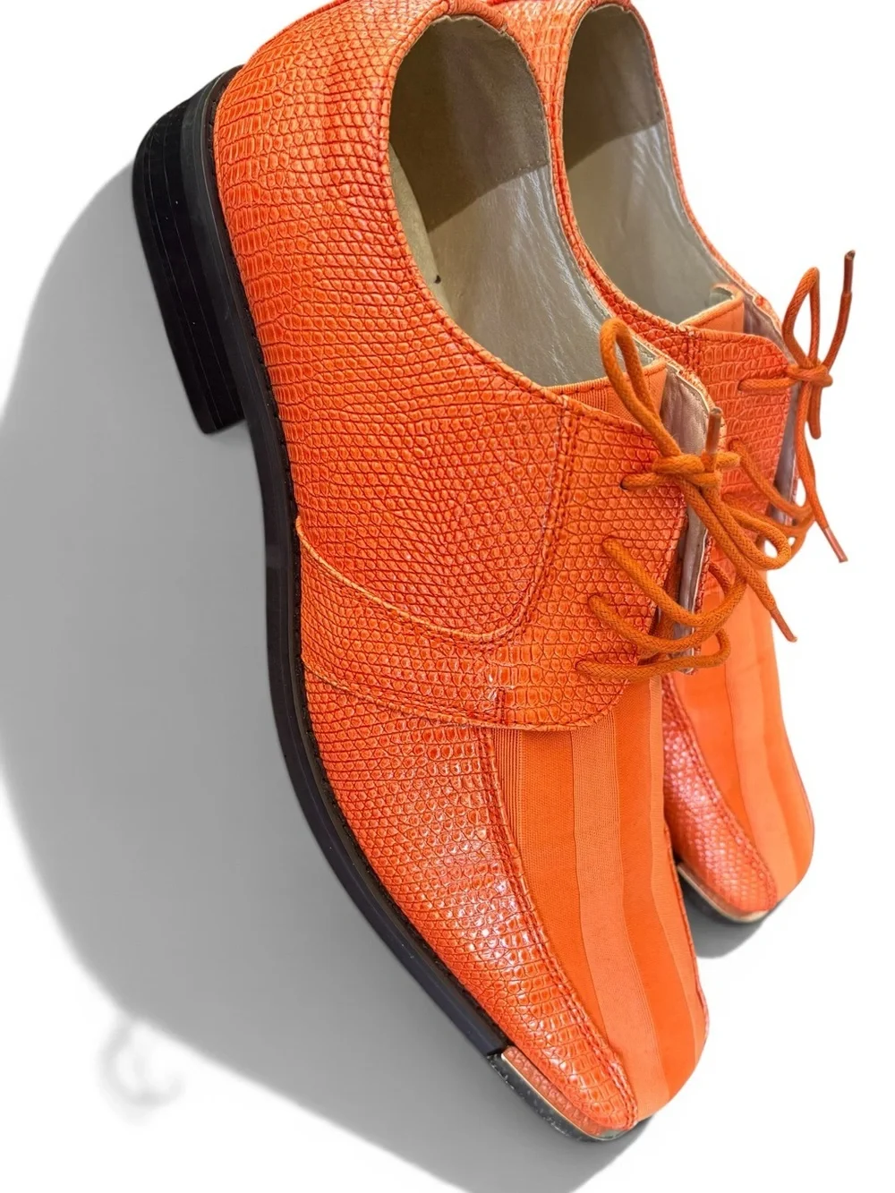 Viotti Orange Men's Lace-Up Derby Shoes
